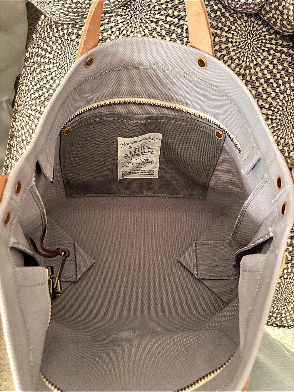 The Superior Labor Japan TSL Engineer Tote Bag Leather Detail Canvas for Planner - Picture 5 of 16
